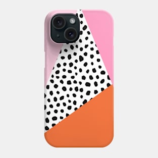 Pink and Orange Colour Block Geometric Phone Case