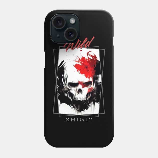 Skull Wild Nature Free Spirit Art Brush Painting Phone Case by Cubebox