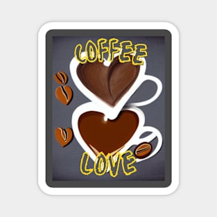 Coffee Love Yellow Magnet