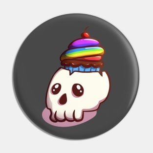 Skull Cupcake Halloween Cute Food Pin