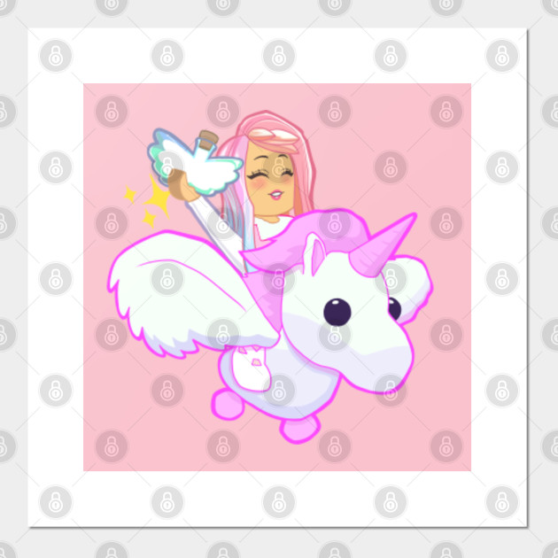 Adopt Me Pink Flying Unicorn Adopt Me Posters And Art Prints - roblox adopt me fan art