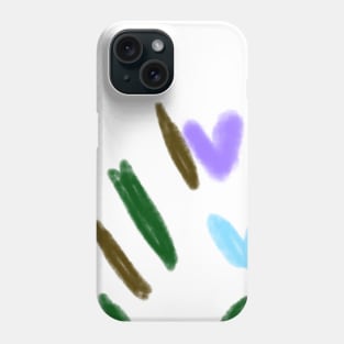 Colorful watercolor heart pattern art Phone Case