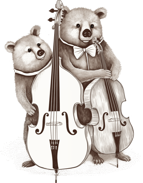 vintage double bear double bass Kids T-Shirt by Tees of Joy