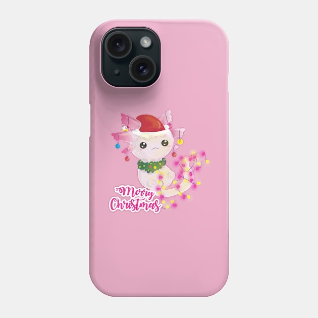 merry christmas axolotl santa Phone Case by gossiprag