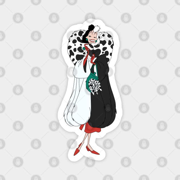 Cruella De Vil Magnet by Megan Olivia