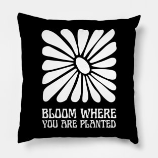 Floral Fortitude: Bloom Where You Are Planted Motivational Pillow