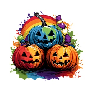 A Splash of Fall Pumpkin Rainbow T-Shirt