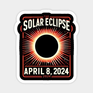 Solar Eclipse April 8 2024, Retro, Vintage design Magnet