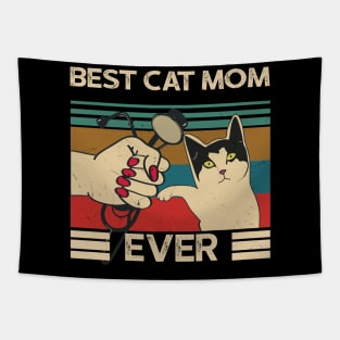 Vintage Best Cat Mom Ever CNA Nurse Mothers Gift Tapestry