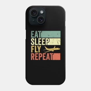 Eat Sleep Fly Repeat Pilot Funny Aviation Lover Phone Case