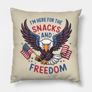 I'M Here For The Snacks and Freedom Pillow