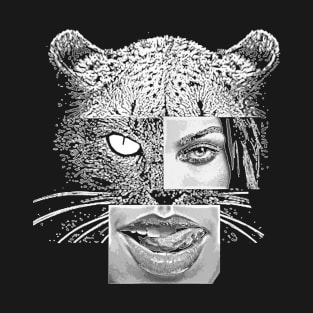 Cat Sexy Hot Woman Girl Leopard Black Panther Cheetah Cougar T-Shirt