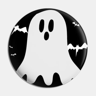 "Happy Halloween" Spooky Ghost Pin
