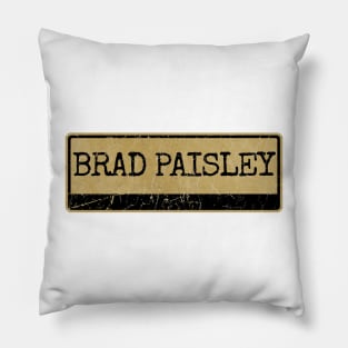 Aliska text black retro - Brad Paisley Pillow