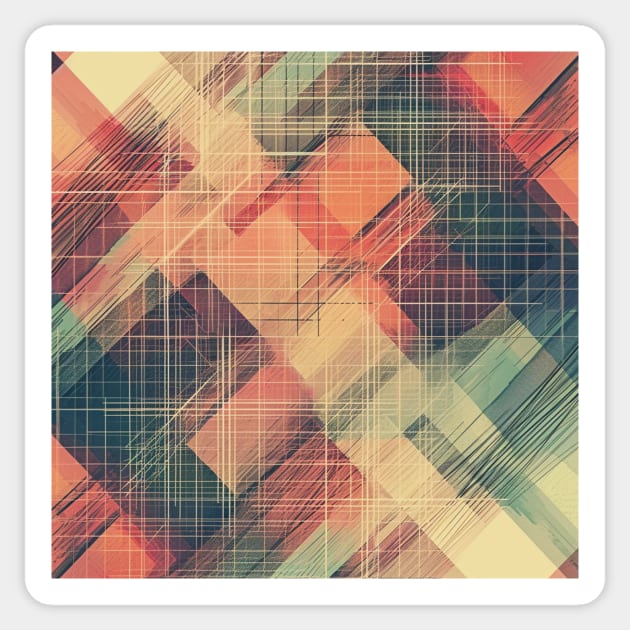 Abstract Grid - Abstract - Sticker | TeePublic