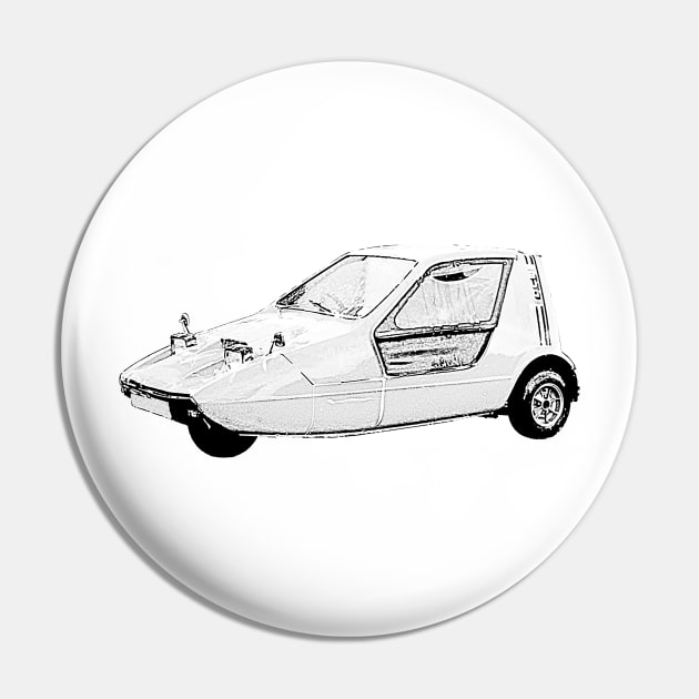 Classic Bond Bug car monochrome Pin by soitwouldseem