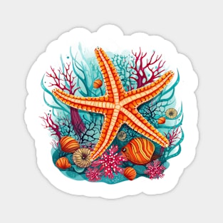 Orange Starfish Magnet