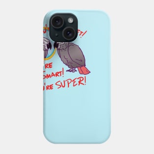 Daily Attitude Affirmations African Grey Parrot Image Phone Case