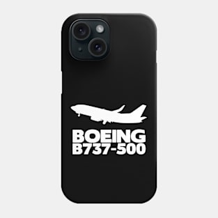 Boeing B737-500 Silhouette Print (White) Phone Case