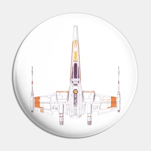 Space Ship - X Wing Pin