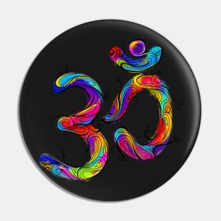 OM: Colorful Holi Pin