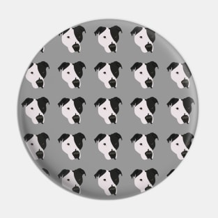 White and Black Pitbull Pin