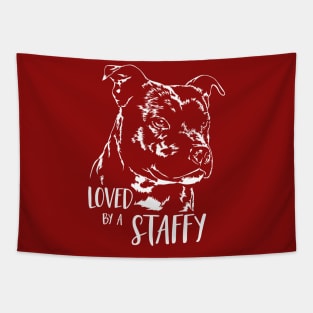 Staffordshire Bull Terrier loved by a staffy saying Tapestry