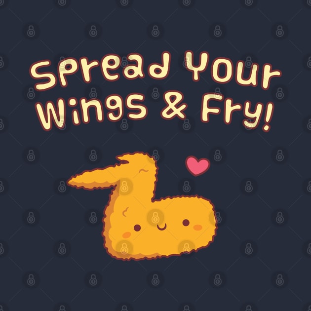 Spread Your Wings And Fry Fried Chicken Wing Pun by rustydoodle