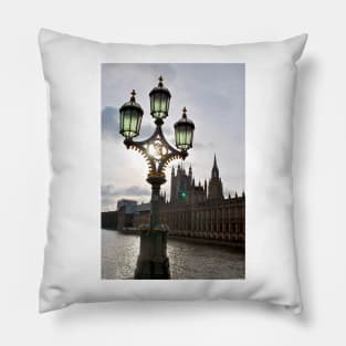 The Houses of Parliament Westminster Bridge London Pillow