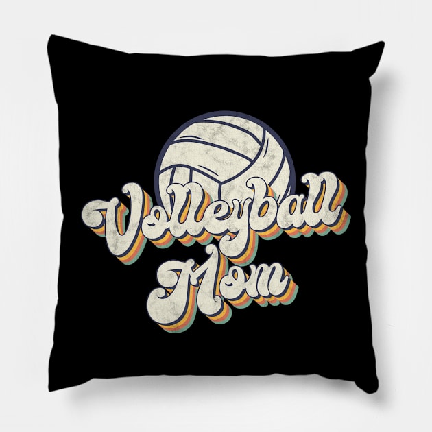 Volleyball Mom Mama Mother's Day Vintage Retro Funny Women Pillow by Nisrine