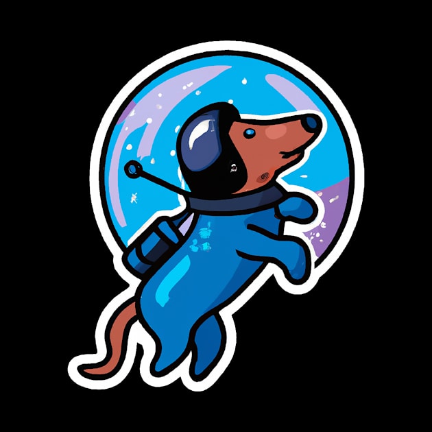 Dachshund Cosmonaut Dog Lover Teckel Retro by BetterManufaktur