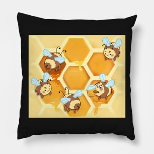 Kawaii Honey Bees Pillow