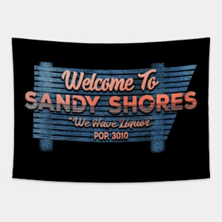 Welcome To Sandy Shore with wood Tapestry