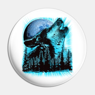 Howling wolf Pin