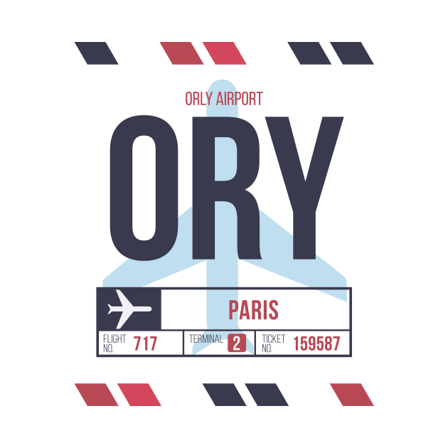 Paris (ORY) Airport Code Baggage Tag by SLAG_Creative