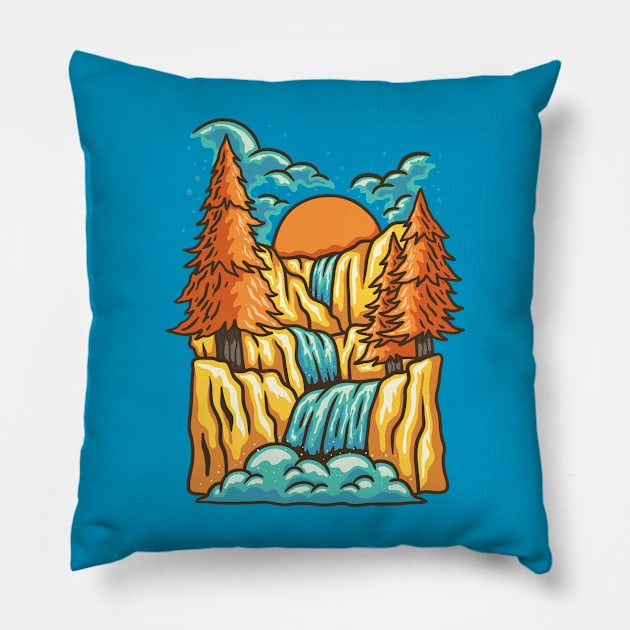 WATERFALL TO LIFE OF CITY Pillow by Seungminstraykidz