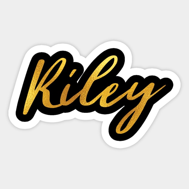 The Name Riley in 3D Lights (Photograph) Oval Sticker