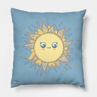 Kawaii Doodle Ornamental Sun Pillow