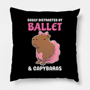 Easily Distracted by Ballet and Capybaras Cartoon Pillow