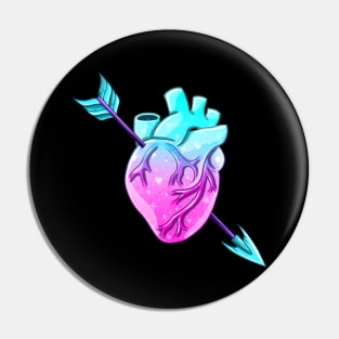 Pastel Goth Anatomical Heart Valentine Pin