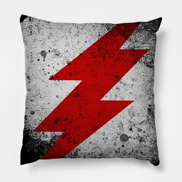 The Black Flash Distressed Grunge Logo Pillow by Flashpool