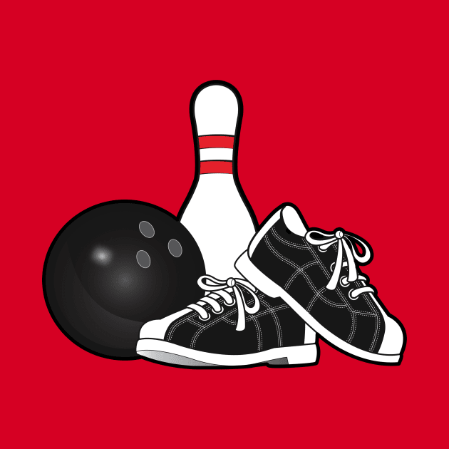 Bowling Shoes, Ball & Pin by PenguinCornerStore