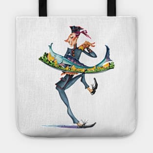 hand drawn cook chef fish Tote