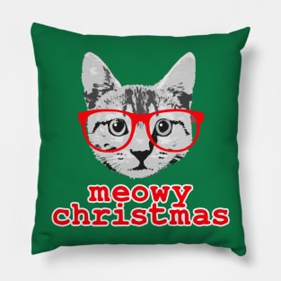 Funny Christmas - Meowy Christmas Pillow