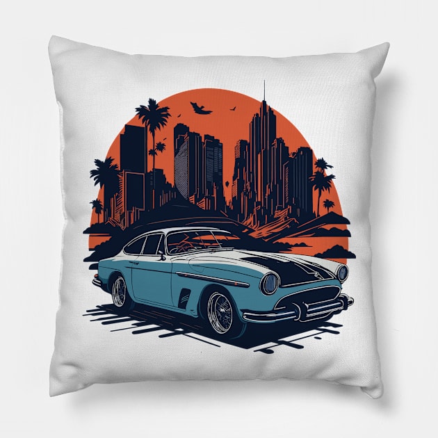 Volvo P1800 Vintage Car Pillow by Cruise Dresses