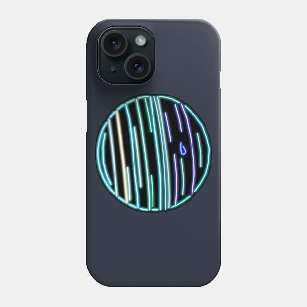 Electric Solar System Neon Uranus Top Left Phone Case by gkillerb