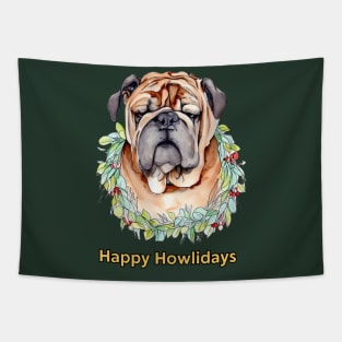 Happy Howlidays Mastiff Tapestry