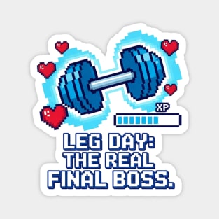 Leg Day – The Real Final Boss Retro Pixel Magnet