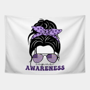 In May We Wear Purple Retro Lupus Awareness Month Tapestry