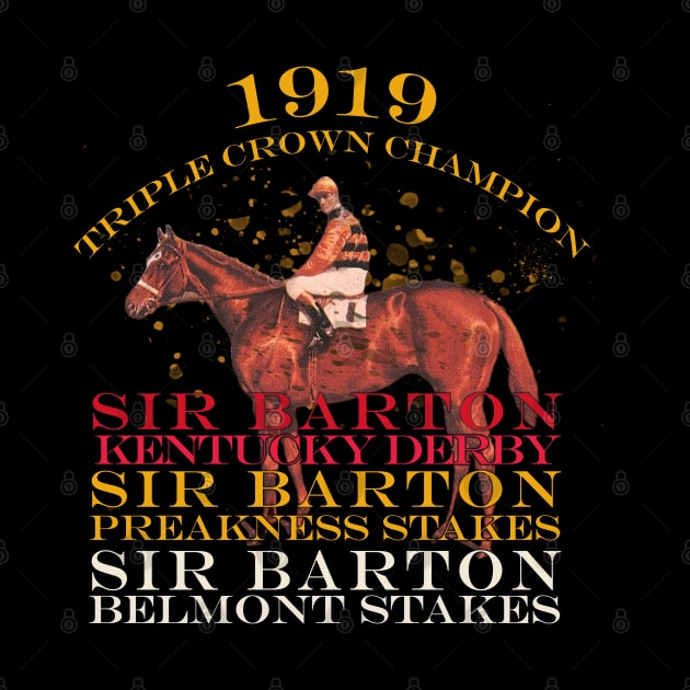 1919 Triple Crown Champion Sir Barton horse racing design by Ginny Luttrell